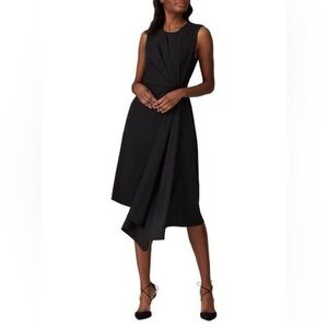ADAM LIPPES • Black Pleated Asymmetric Shift Dress